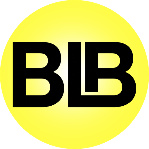 Big Little Brother logo: the letters BLB in black on a round yellow badge